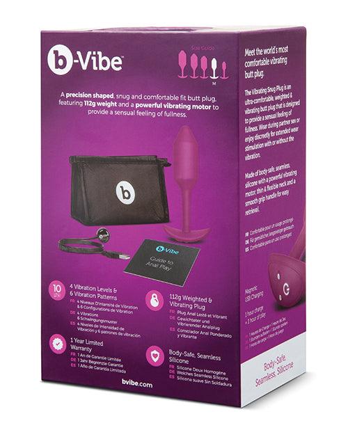 B-vibe Vibrating Weighted Snug Plug M - 112 G Rose / Black