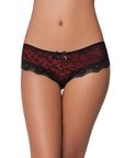 Cage Back Lace Panty Black-red 