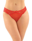 Cassia Crotchless Lace & Mesh Panty Red