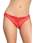 Crotchless Thong W-pearls Red