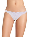 Crotchless Thong W-pearls White O-s - Realvibes