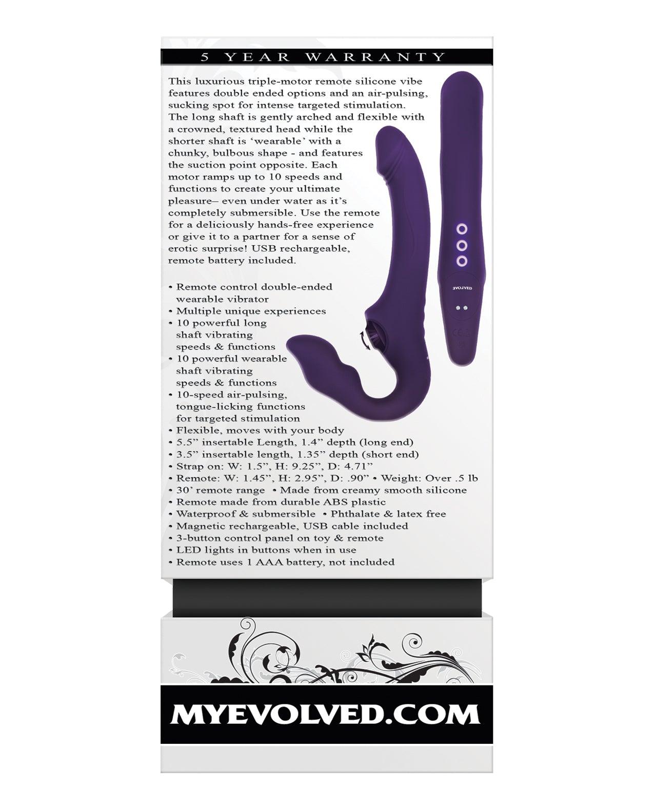 Evolved 2 Become 1 Strapless Strap On - Purple - Realvibes