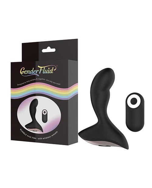 Gender Fluid Rumble Anal Vibe W-remote - Black - Realvibes
