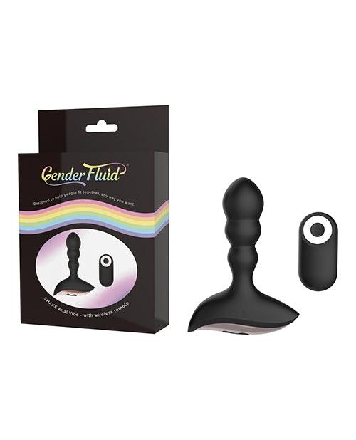 Gender Fluid Shake Anal Vibe W-remote - Black - Realvibes