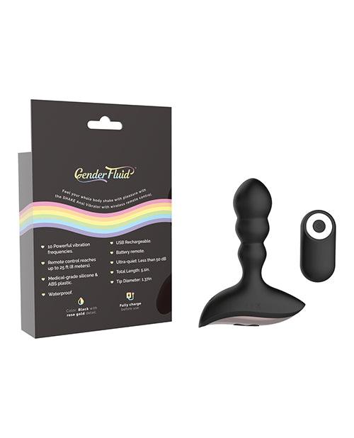 Gender Fluid Shake Anal Vibe W-remote - Black - Realvibes