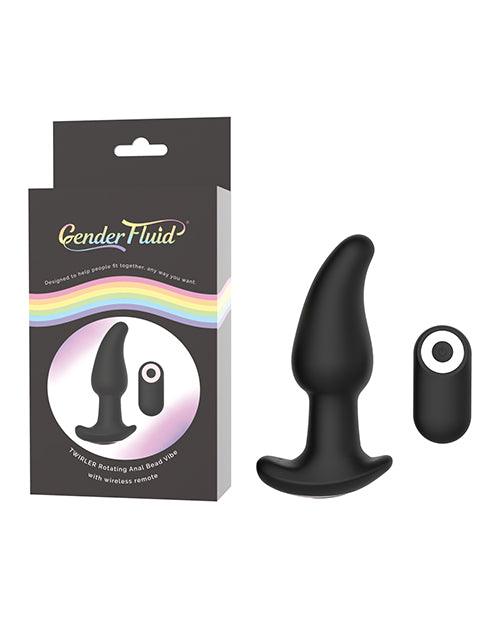 Gender Fluid Twirler Anal Vibe W-remote - Black - Realvibes