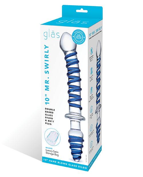 Glas 10"  Mr. Swirly Double Ended Glass Dildo & Butt Plug Box