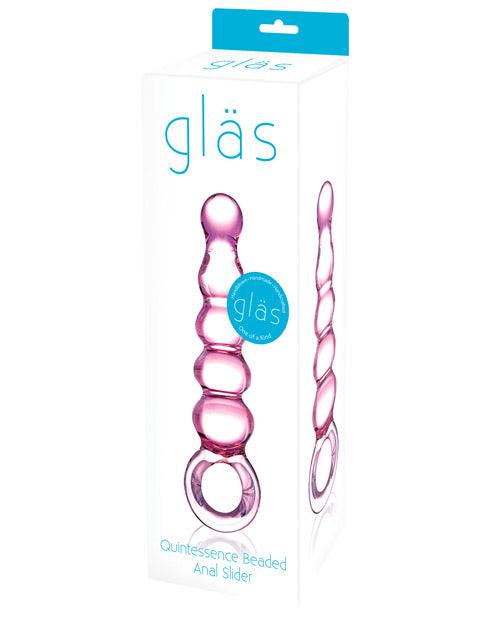 Glas Quintessence Beaded Glass Anal Slider - Graduated beads for progressive stimulation. Body-safe borosilicate glass material.