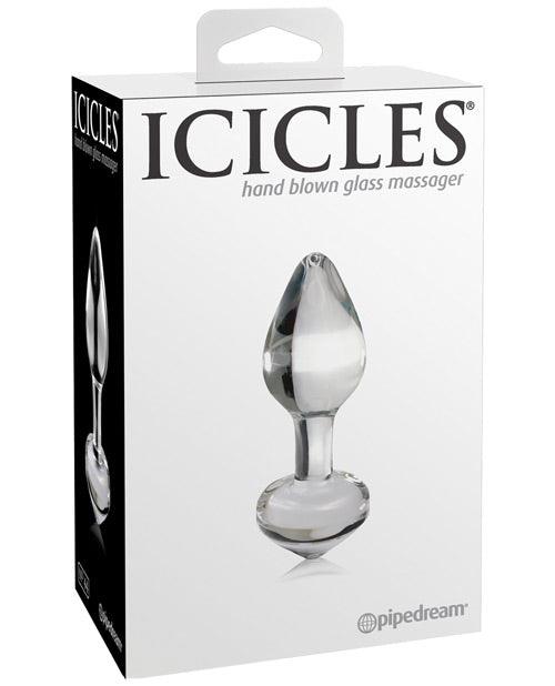 Icicles No. 44 Hand Blown Glass Butt Plug - Clear - Hand-crafted glass butt plug for luxurious anal pleasure and temperature play.