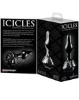 Icicles No. 77 Hand Blown Glass Rose Butt Plug - Black