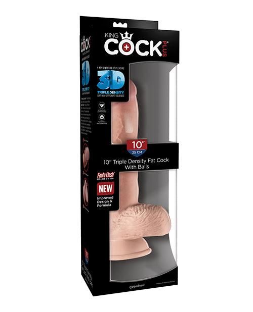 King Cock Plus 10" Triple Density Fat Cock W-balls - Realvibes