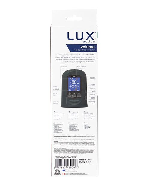 Lux Active Volume Rechargeable Penis Pump - Black - Realvibes