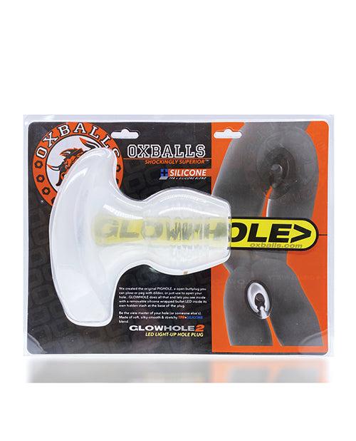 Oxballs Glowhole 2 Hollow Buttplug W-led Insert Large - Clear - Realvibes