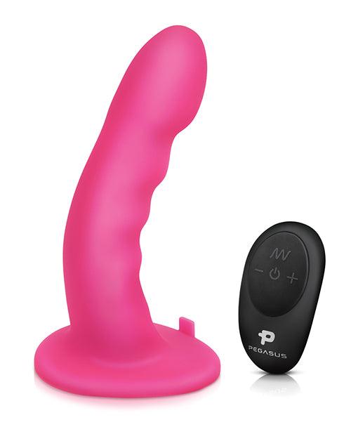 Pegasus 6" Rechargeable Ripple Peg W-adjustable Harness & Remote - Pink - Realvibes