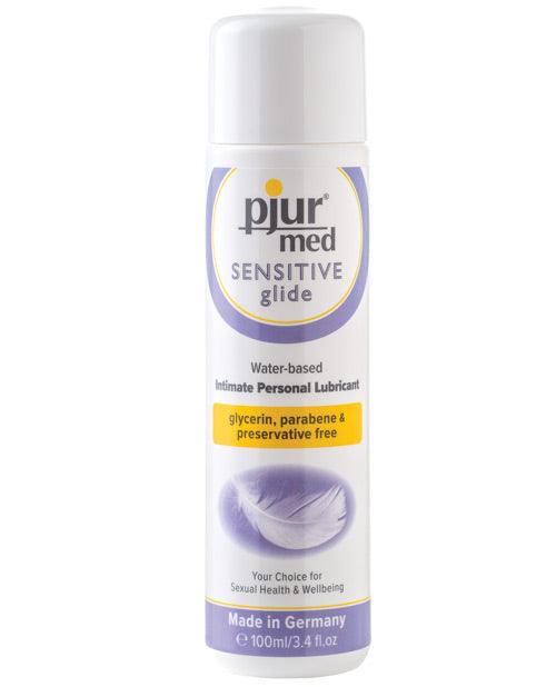 Pjur Med Sensitive Glide water-based personal lubricant, 100ml bottle.