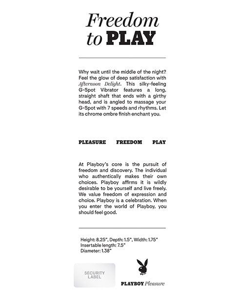 Playboy Pleasure Afternoon Delight G-spot Stimulator Back of Box