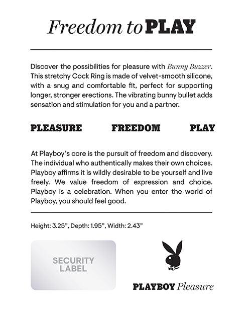 Playboy Pleasure Bunny Buzzer Cock Ring Back of Box