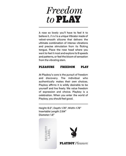 Playboy Pleasure Petal Vibrator Back of Box