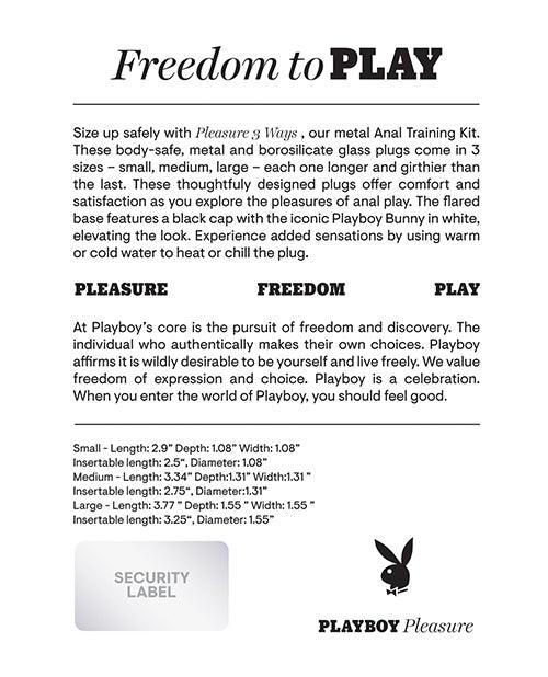 Playboy Pleasure Pleasure 3 Ways Butt Plugs Back of Box