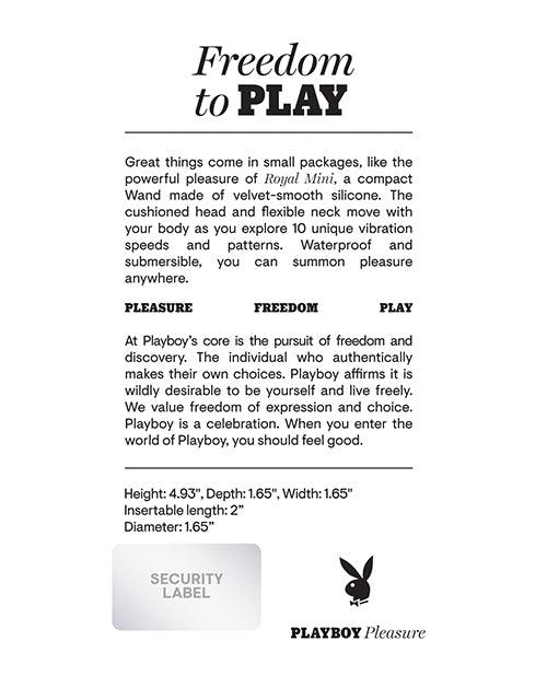 Playboy Pleasure Royal Mini Wand Back of Box