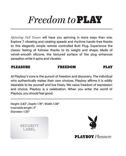 Playboy Pleasure Spinning Tail Teaser Butt Plug Back of Box