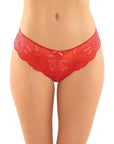 Poppy Crotchless Floral Lace Panty Red 