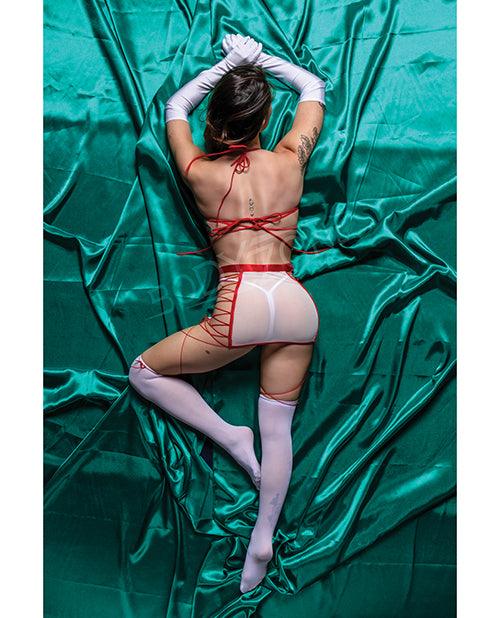 Role Play Naughty Nurse 5 Pc Set Red/white - Realvibes