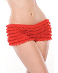 Ruffle Shorts W-back Bow Detai Red O-s - Realvibes