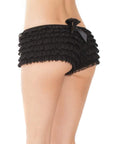 Ruffle Shorts W-back Bow Detail Black O-s - Realvibes