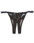 Scalloped Embroidery Crotchless Panty Black (One-Size)