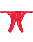 Scalloped Embroidery Crotchless Panty Red O-s - Realvibes