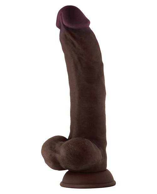 Shaft Model C Flexskin Liquid Silicone 9.5" Curved Dong W-balls Mahogany