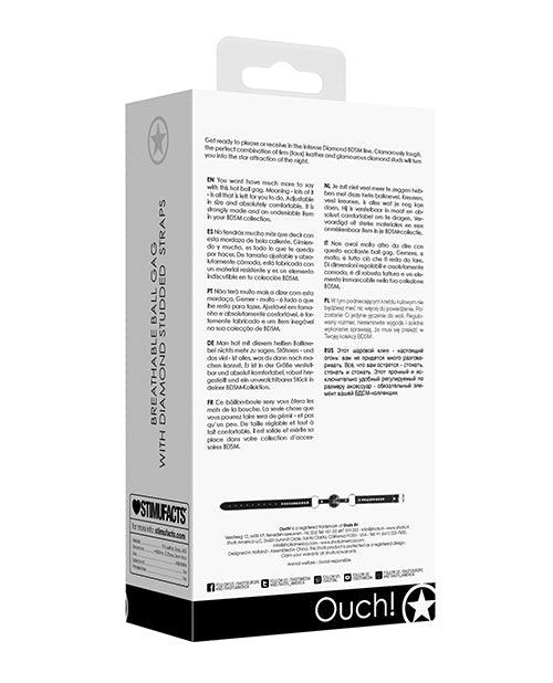 Shots Ouch Diamond Breathable Ball Gag - Black - Realvibes