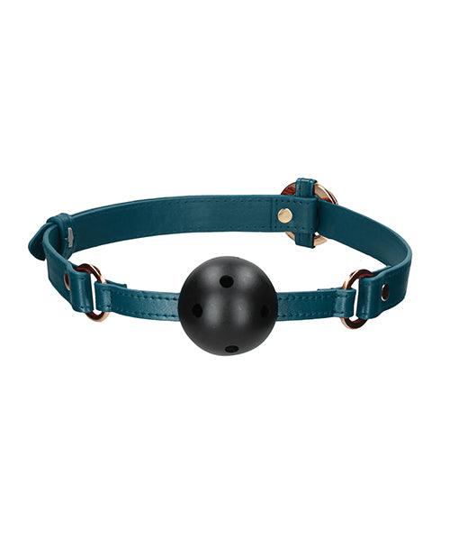 Shots Ouch Halo Breathable Ball Gag - Green - Stylish and breathable ball gag with adjustable strap for thrilling BDSM play