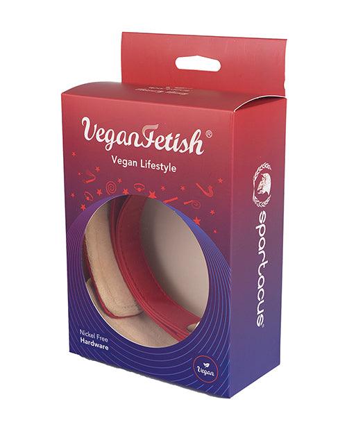 Spartacus Plush Lined Pu Collar & Chained Leash - Red - Realvibes