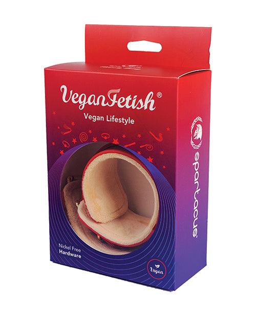 Spartacus Pu Wrist Cuffs W-plush Lining - Red - Realvibes