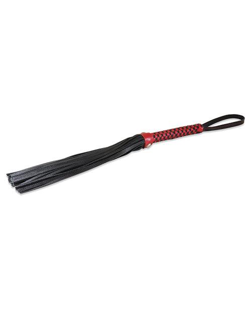Sultra 16" Lambskin Flogger Classic Weave Grip - Black W-red Woven Handle - Realvibes