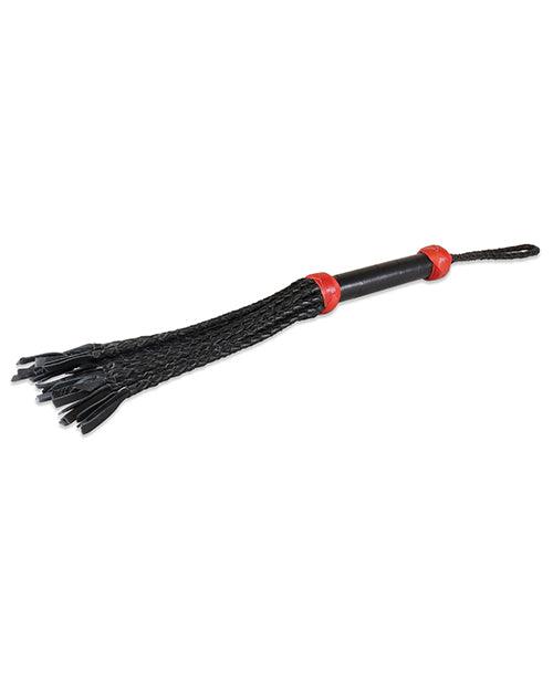 Sultra 16" Lambskin Wrapped Grip Flogger - Black-red - Realvibes